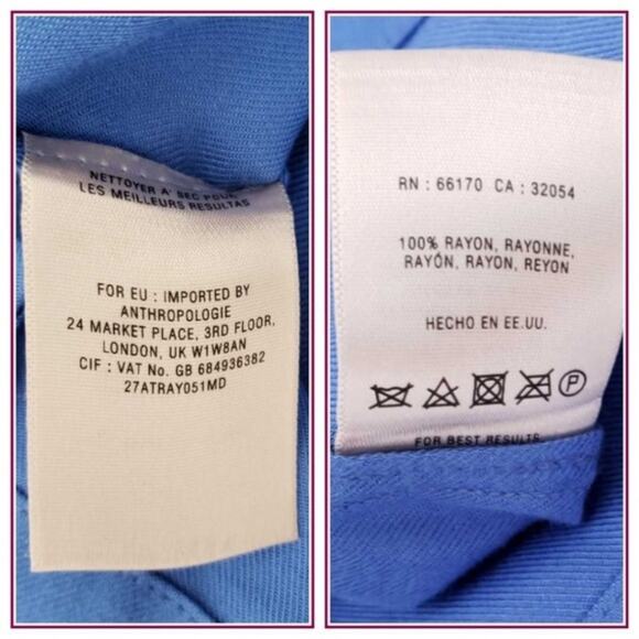 Anthropologie Maeve Colorblock Longsleeve Shift Dress Blue Chartreuse Women 0 - Picture 8 of 8